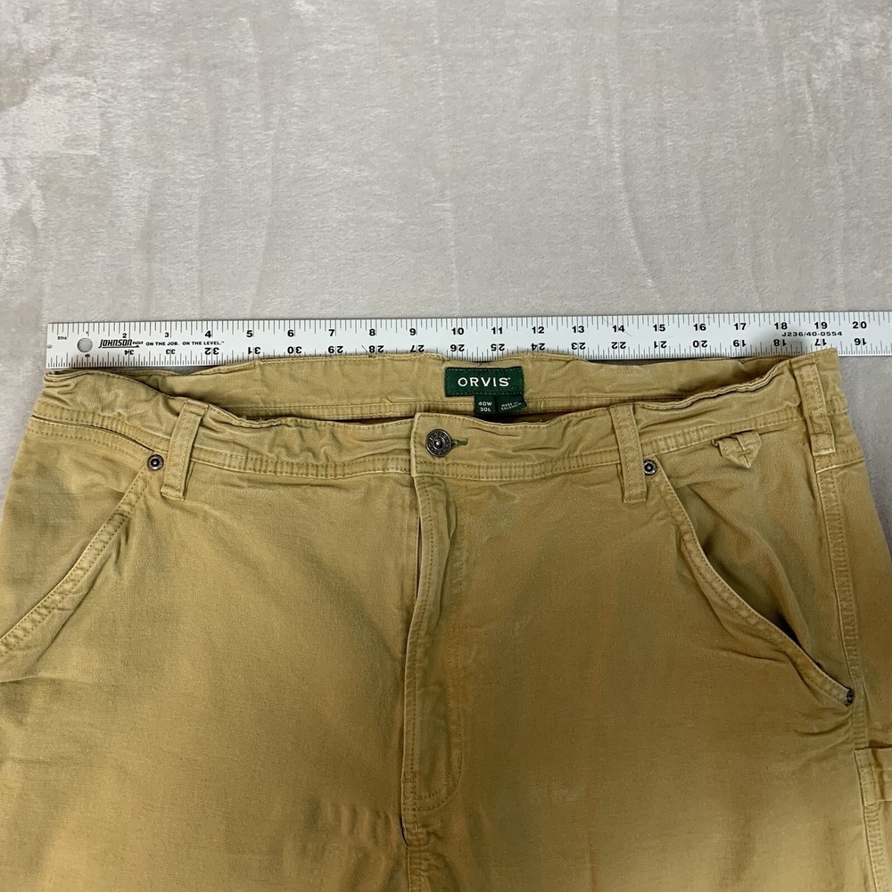 Orvis Cargo Pants Mens 40x30* Beige Cotton Blend Outdoor Hiking Fly Fishing - Picture 3 of 8